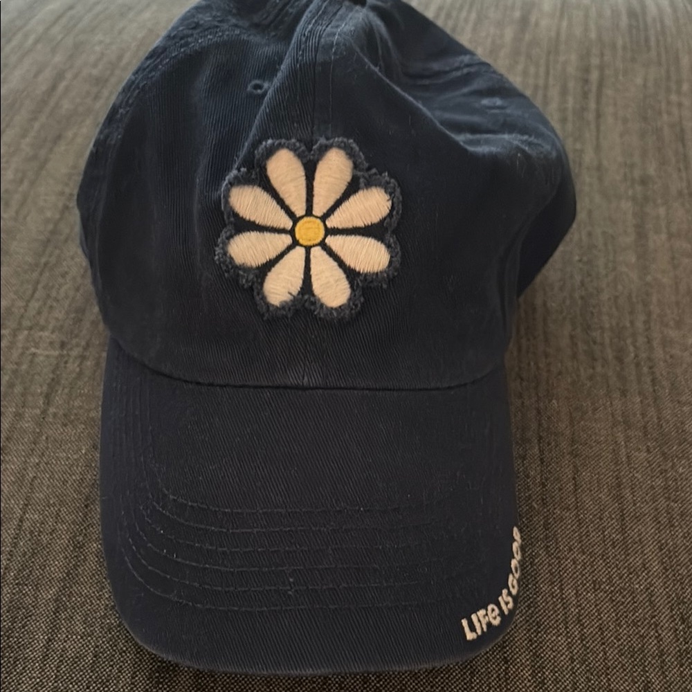 Life Is Good Dark Blue Cap with Daisy Design